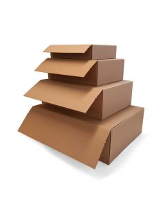 brown ecommerce mailing cardboard box with tear off self seal