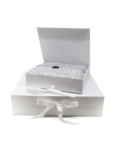 White Gift Boxes with Ribbon