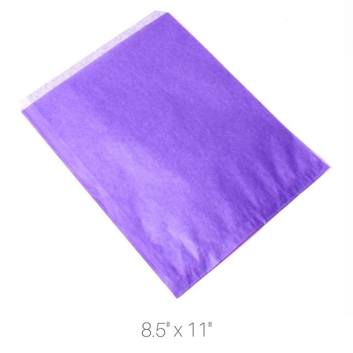 Flat Counter Paper Bags - Purple 8.5" x 11"