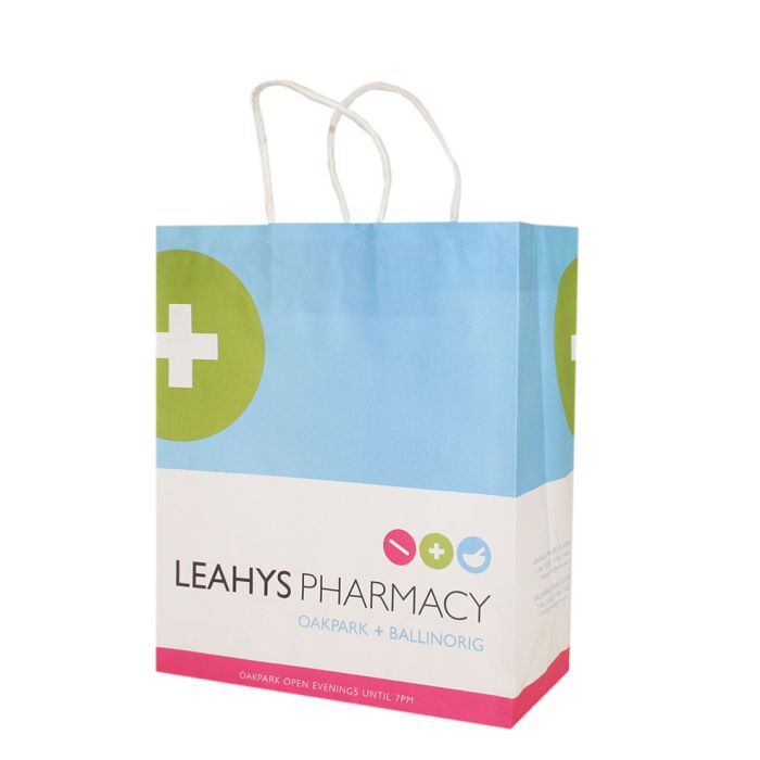 modern white paper bag for pharmacies