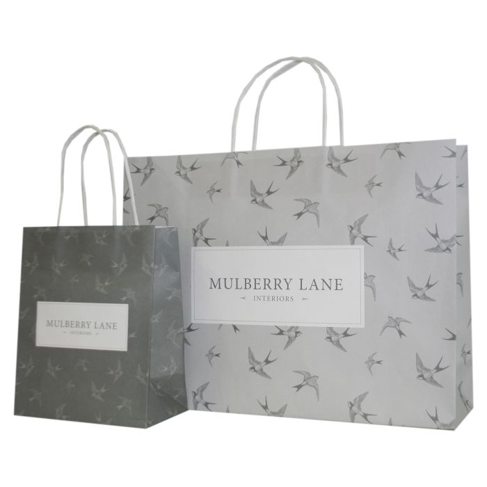 grey  branded paper bag