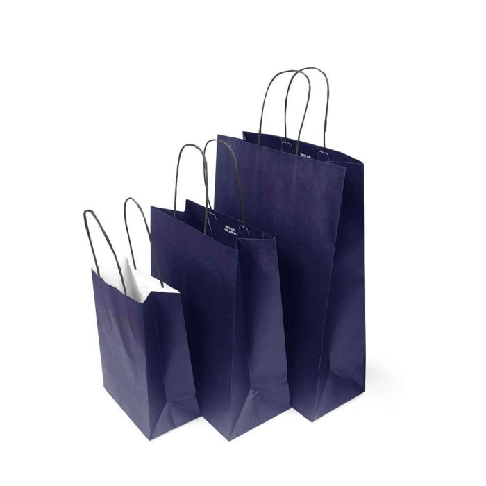 Navy Paper Carrier Bag | Vibrant Paper Bags | Barry Packaging
