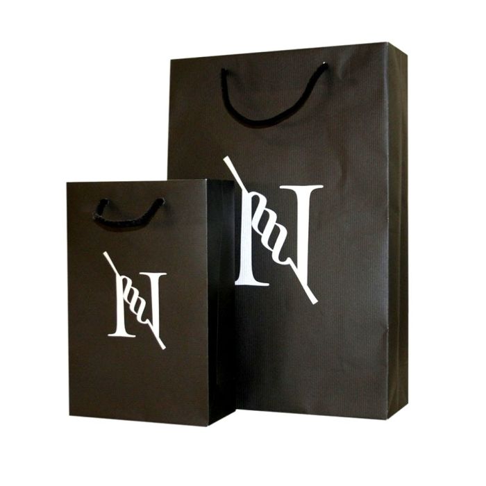 black paper bag for food restaurant