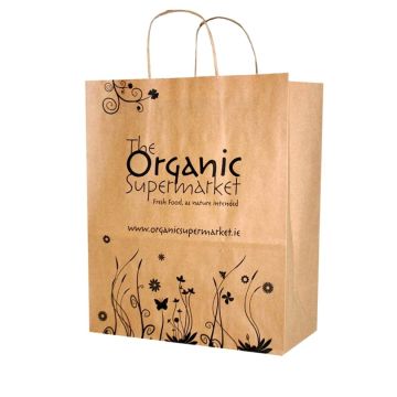 brown eco friendly branded paper bags