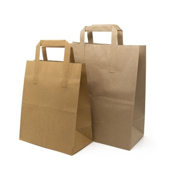 Brown Paper Bags - External Flat Handles (80g)