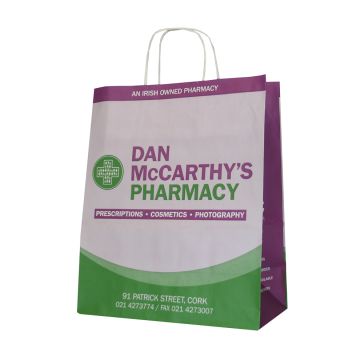 purple pharmacy paper bag