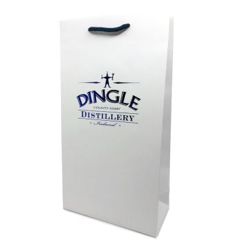 blue hot foil luxury rope handle white paper bag