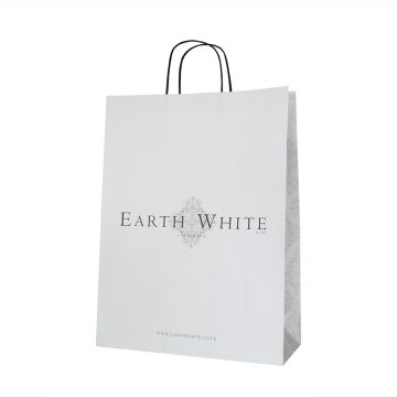 white branded paper bag