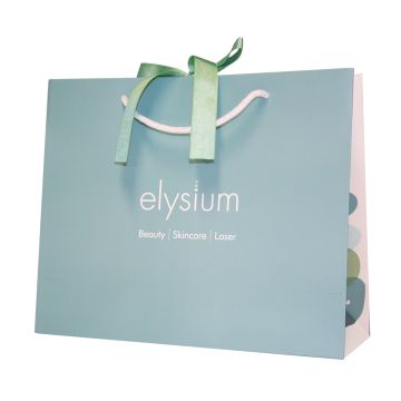 Duck Egg Blue Paper Bag with Satin Ribbon