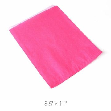 Flat Counter Paper Bags - Pink 8.5" x 11"