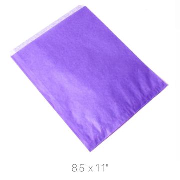 Flat Counter Paper Bags - Purple 8.5" x 11"