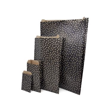 Flat Counter Paper Bags - Black Polka Dots