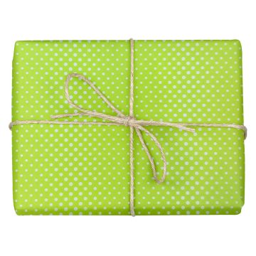 Wrapping Paper Roll - Lime Polka Dots (100m)