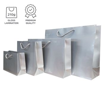 Luxury Gift Bags - Silver Gloss