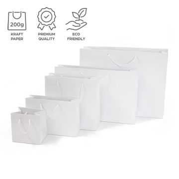 White Kraft Gift Bags - Biodegradable
