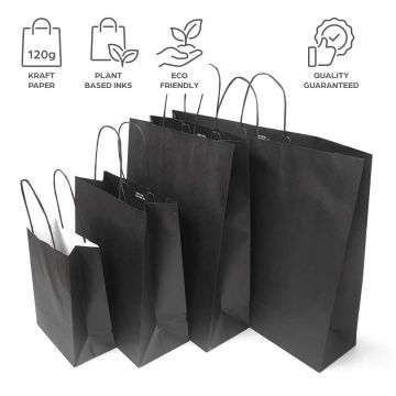 Black Paper Bags - Premium