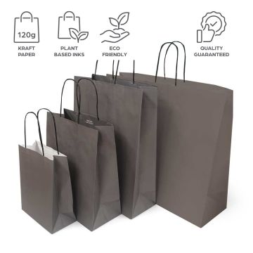 Warm Grey Paper Bags - Premium