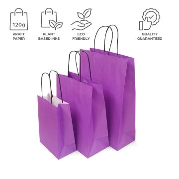 Purple Paper Bags - Premium