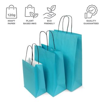 Turquoise Paper Bags - Premium