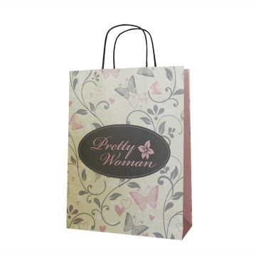 Floral Pattern Twist Handle Paper Bag