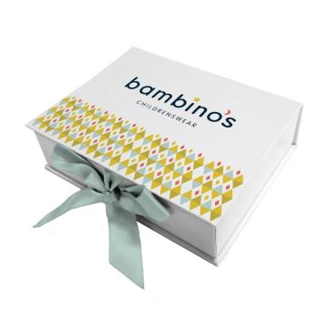 printed box with logo