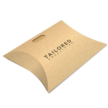 brown pillow box printed with logo
