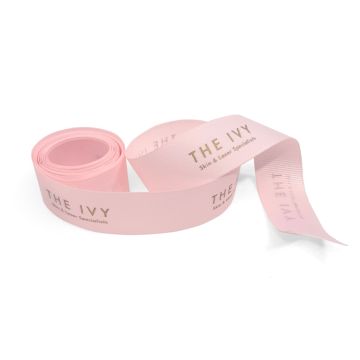 branded ribbon with gold foil