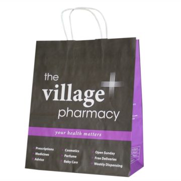 twisted handle black pharmacy bag