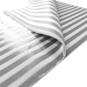 silver stripe tissue gift wrap luxury 