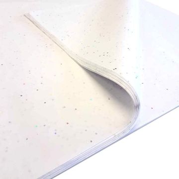 luxury white gemstone glitter tissue paper