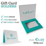 Custom printed gift card holders