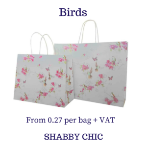 Twisted Handle Bag Signature Birds Design